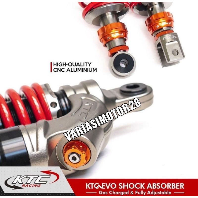 SHOCK TABUNG KTC RACING EVO CLICK REBOUND BEBEK 280MM 320MM 340MM UNIVERSAL