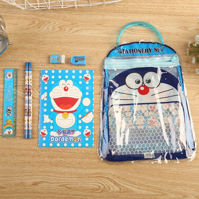 Alat tulis set tas 7 in 1 bingkisan kado ulang tahun anak sekolah pensil buku kartun stationary set birthday souvernir gift