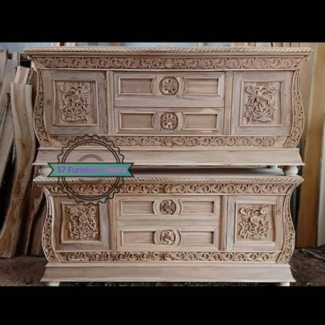 Buffet /Nakas Jati Ukir Antik/Buffet Tv/Lemari Sekat Ruangan Mentahan