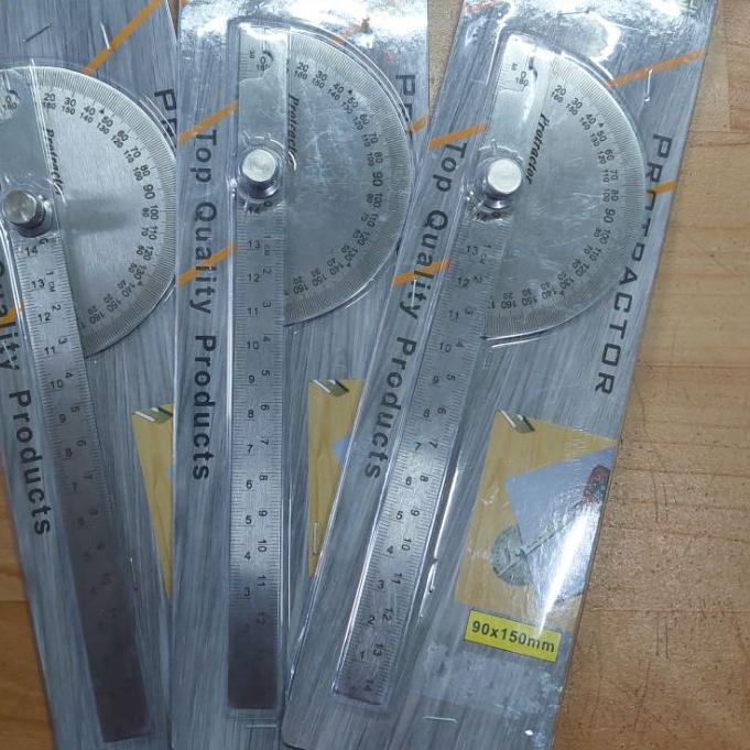 

Penggaris Busur Derajat Protector Stainless Steel 10cm 180 Derajat ✔