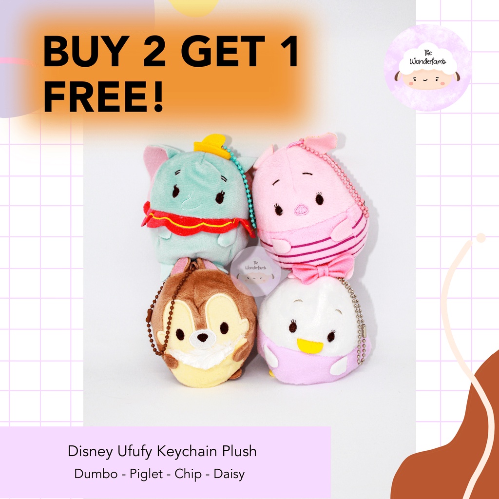 Boneka Disney UFUFY Keychain - Dumbo, Piglet, Chip, Daisy