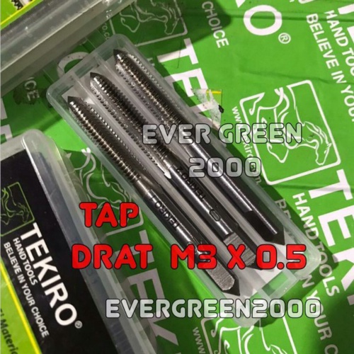 Promo Hand Tap M3 x 0.5 3 mm TEKIRO 1 set 3 pcs - Alat Bikin/Perbaikan/Repair Baut Mur Drat Dalam 3m