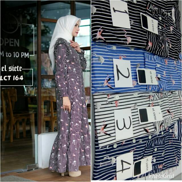 Gamis Chantikk Ori ElSiete lct 164 Poplin Stretch Motif Salur