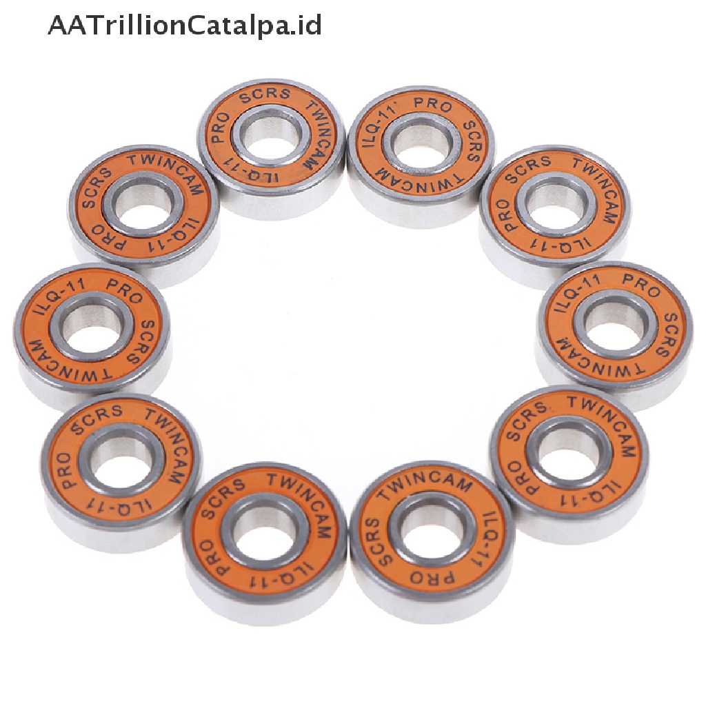 Aatrillioncatalpa 10pcs Bearing Roda Skateboardskuterroller Skate Bahan Stainless Steel