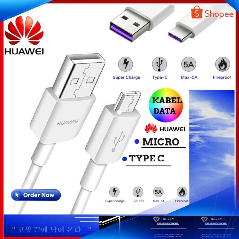 KD Kabel Data Huawei Type-C and Micro USB Cable 2A