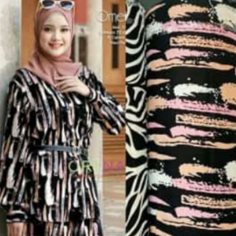 BELLE ONE SET / SETELAN RAYON DAILY ONE SET BAJU SETELAN WANITA KEKINIAN-One set(BERCAK SET)