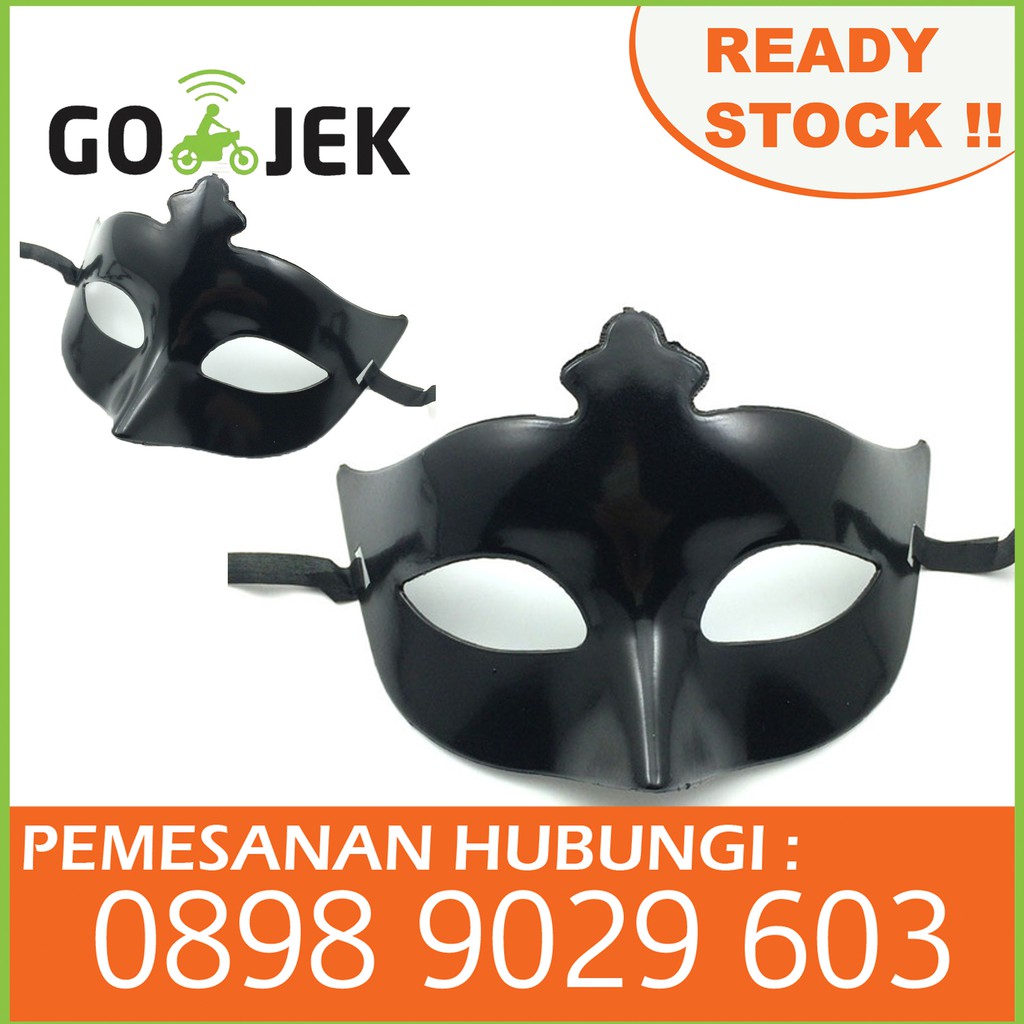 TOPENG PESTA  HITAM TOPENG ZORRO PARTY PRIA TOPENG HITAM POLOS