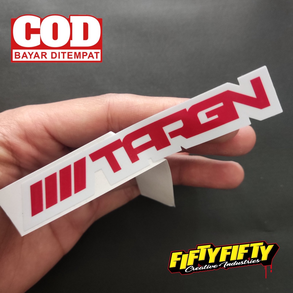 Stiker Print Cut TARGN TEAM AROGAN Model 04 Stiker Printing Laminasi Glossy Tahan Air Stiker Motor Mobil Helm Sudah Membentuk Pola Desain