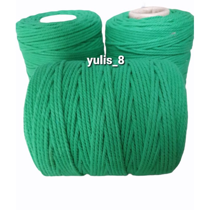 Benang katun premium, HIJAU / benang macrame size 4mm