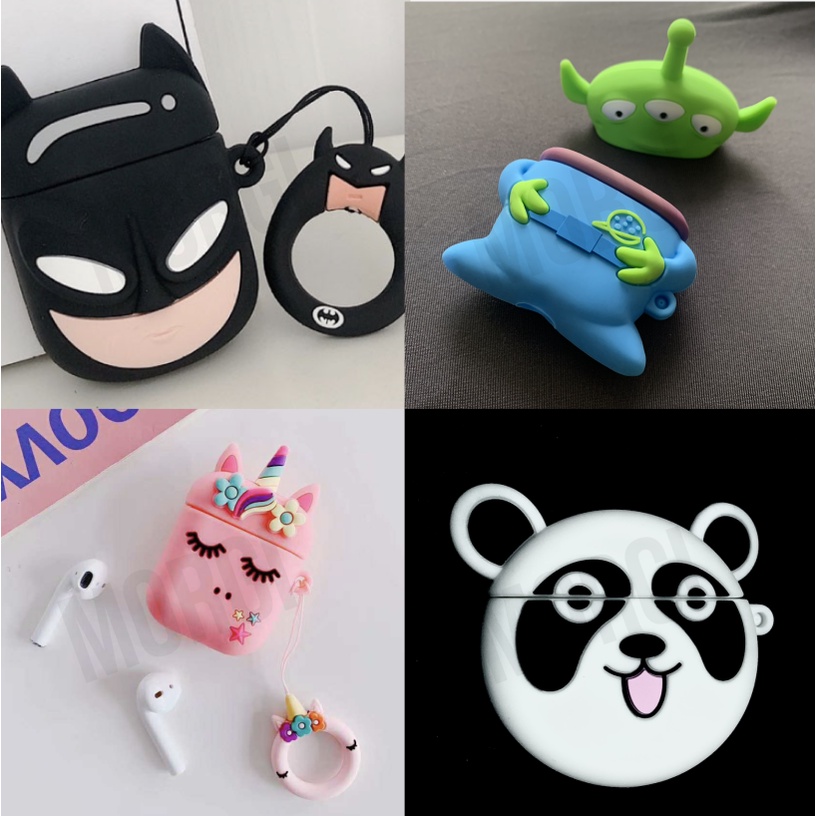 COD Case Airpods 2 3D Premium Gen Lucu Karakter Inpods 12 1 Polos Hitam i12 Boba Minnie Toothlessnas