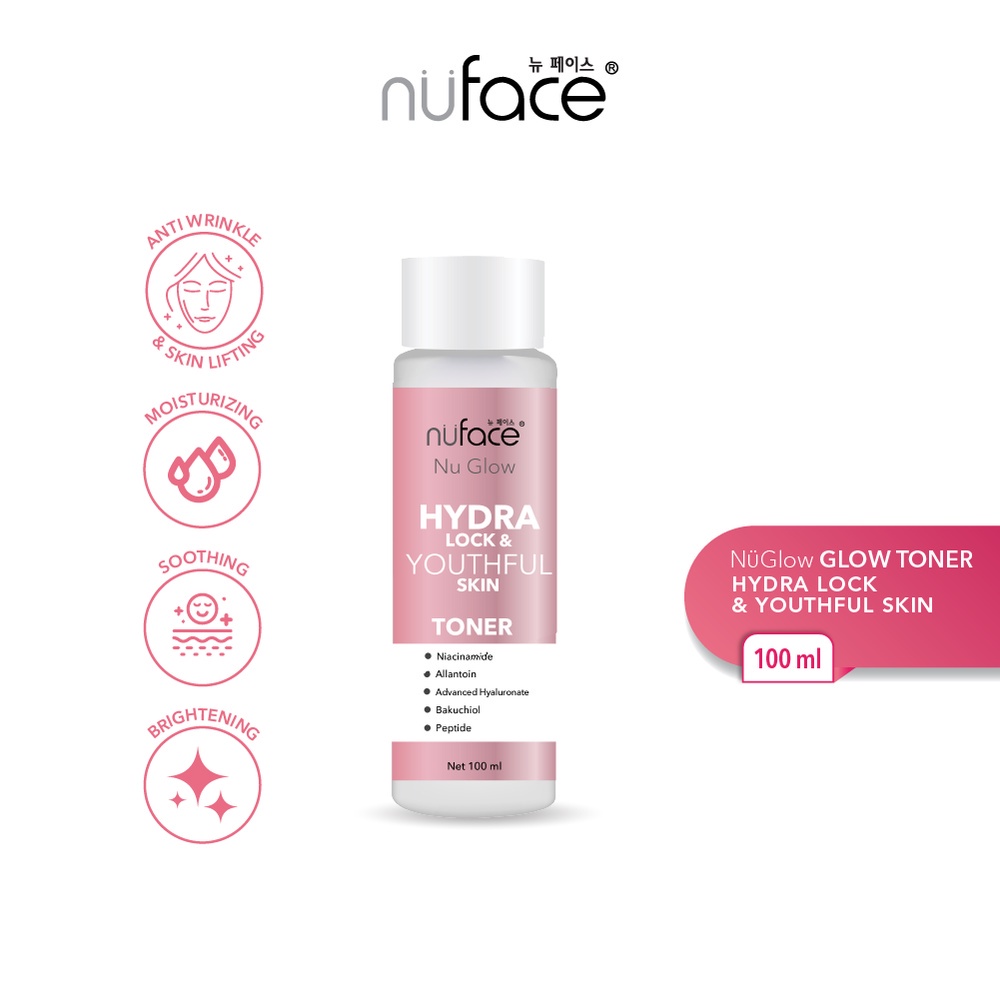 Nuface Nu Glow Brighten &amp; Supple Skin Face Toner | Acne Prone Care Toner | Hydra Lock &amp; Youthful Toner 100ml