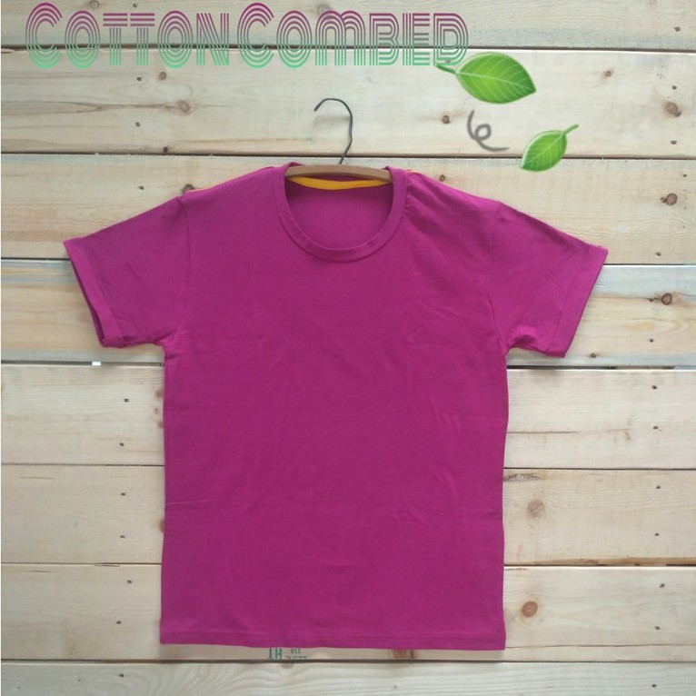 Kaos polos dark magenta cotton combed unisex pria wanita - Kaos Custom