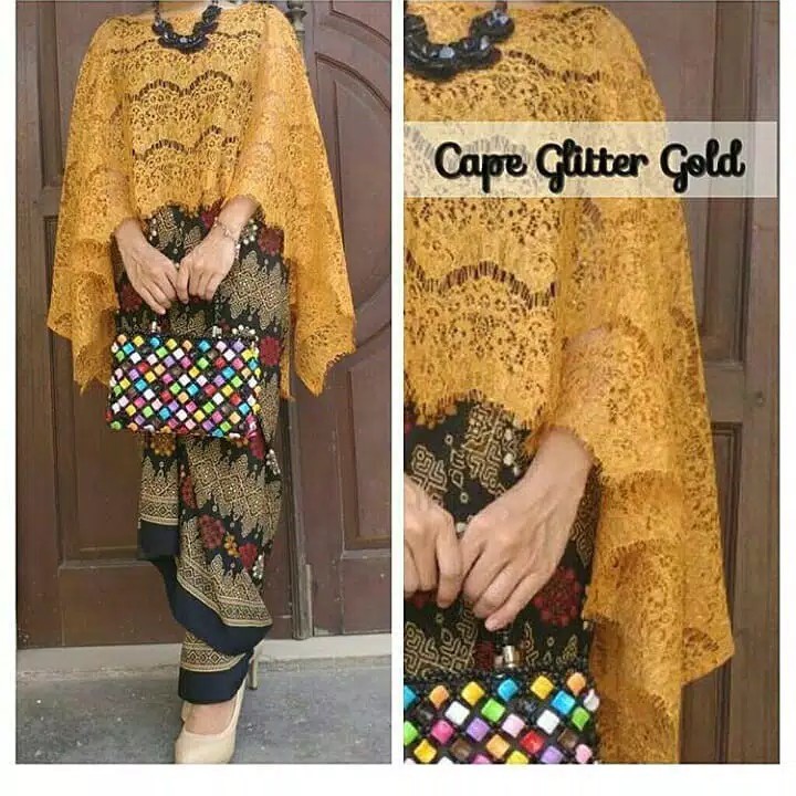 1SET CAPE BRUKAT DAN ROK LILIT MEWAH GLITTER/CAPE KEBAYA MODERN/BATIK COUPLE/BAJU WISUDA LAMARAN RUMAH KEBAYA BANDUNG RUMAH SONGKET BANDUNG