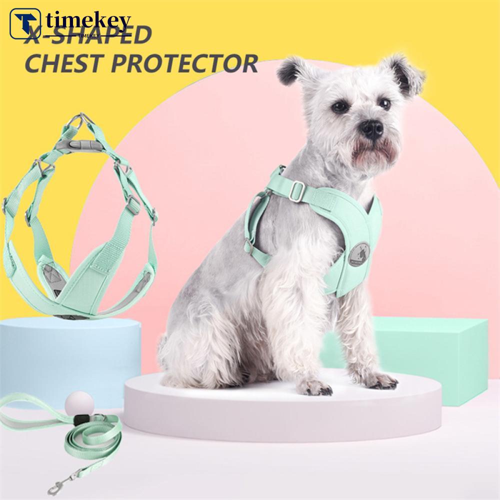 Timekey Rompi Vest Reflektor Tipe X Dengan Tali Tuntun Adjustable Untuk Anjing V1W5