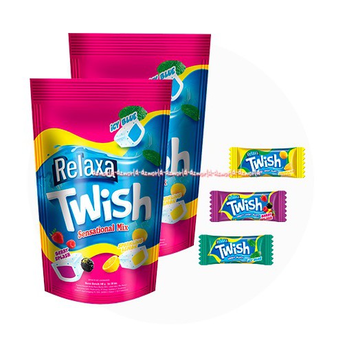 Relaxa Twish Sensational Mix Permen Buah 84gr Relaxa Twish Cheymint Candy Pouch Bag Relaxxa