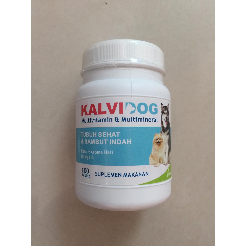 Kalvidog Kalbe- Multivitamin Bulu Anak Anjing dan Dewasa-isi 100tablets