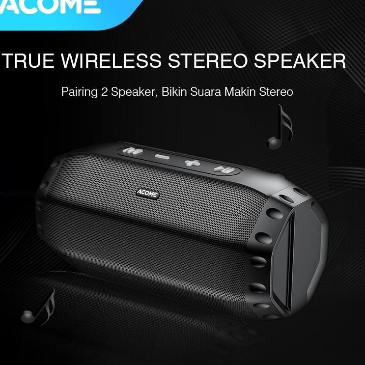 Jual ACOME Speaker TWS 5W Super Bass Bluetooth 5.0 Hi-Fi RGB LED Party ...