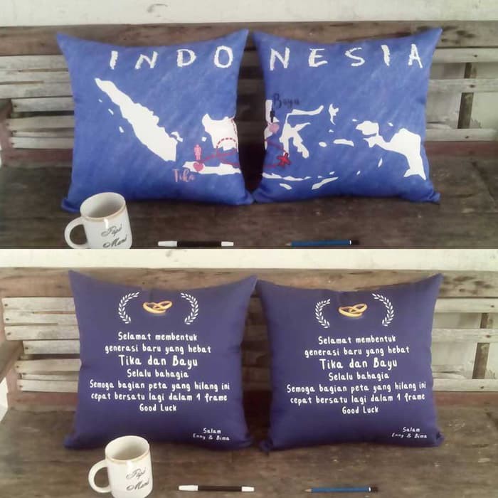 

Bantal Couple Bolak Balik | Kado Manten | 40x40 cm kanvas print 2 sisi Murah