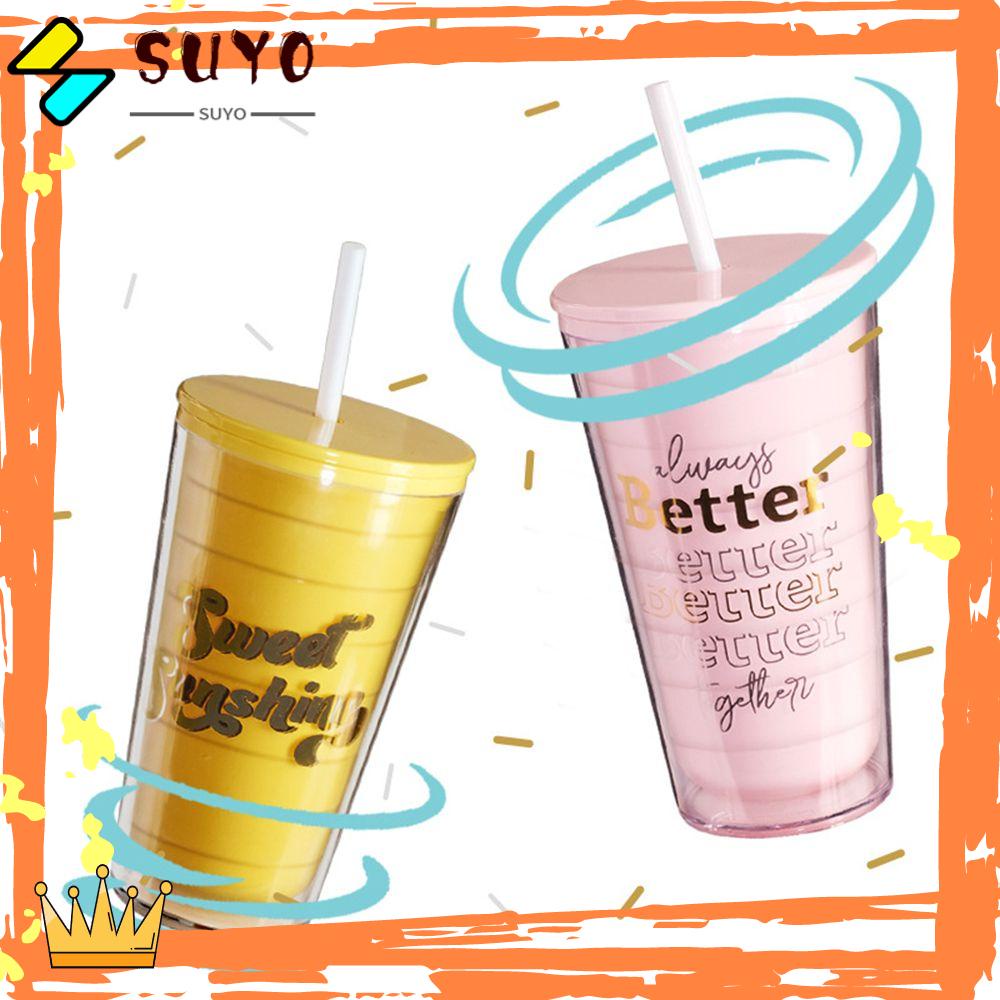 Suyo Botol Minum 600ml Dinding Ganda Portable Reusable Untuk Musim Panas