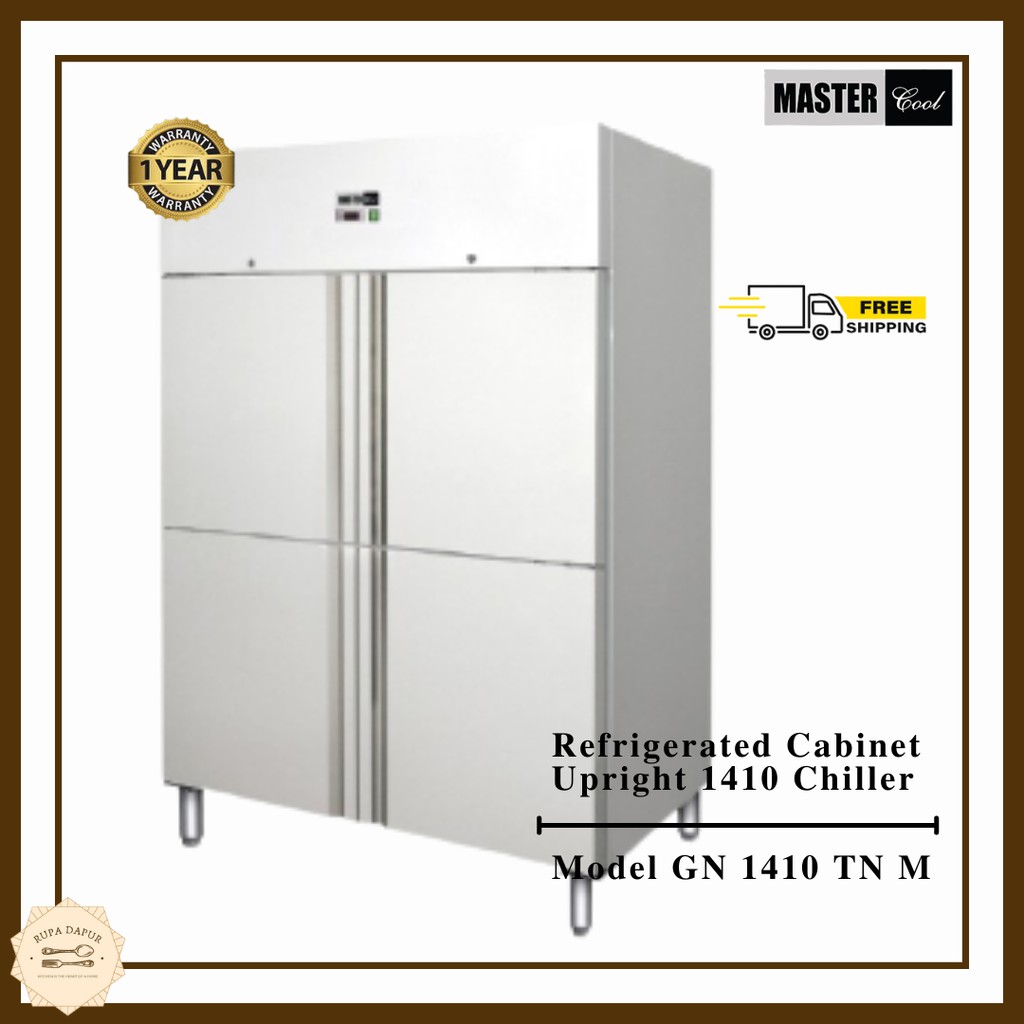 Mastercool Refrigeration Upright Chiller 4 Pintu Stainless Steel Model GN 1410 TN M