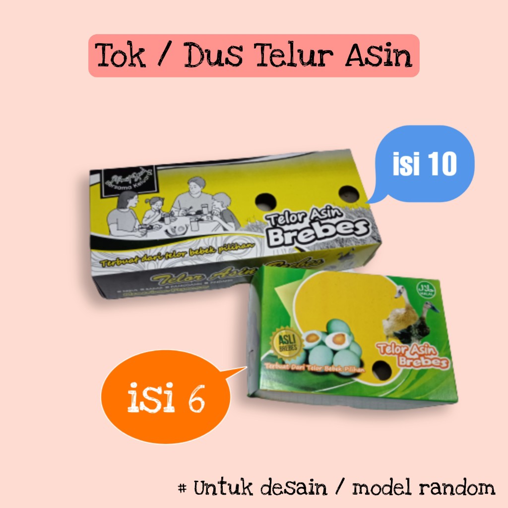 

KARDUS / Paper Box Kemasan Telur Asin Brebes Tok / Dus isi 10 & 6 butir