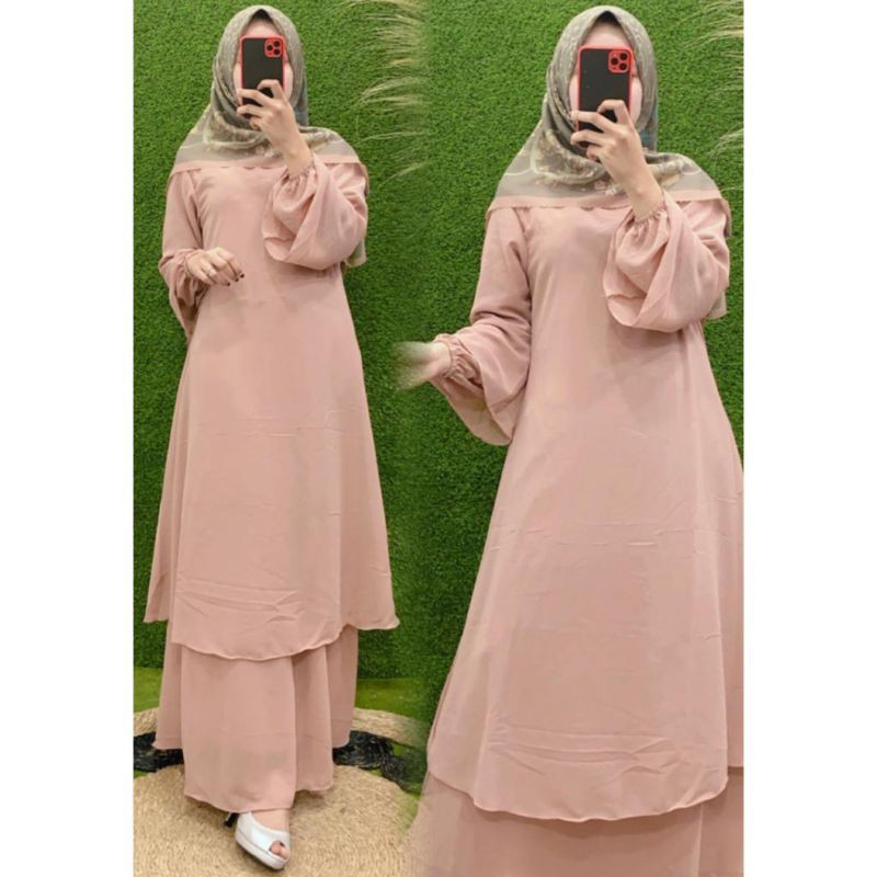 Gamis Malaysia Polos Karet Geser Photo Utk Pilihan Motif Shopee Indonesia