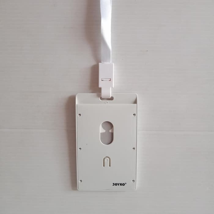 

a Joyko ID Card Holder 54 x 90 mm Potrait + Lanyard NT-51 White tempat nama