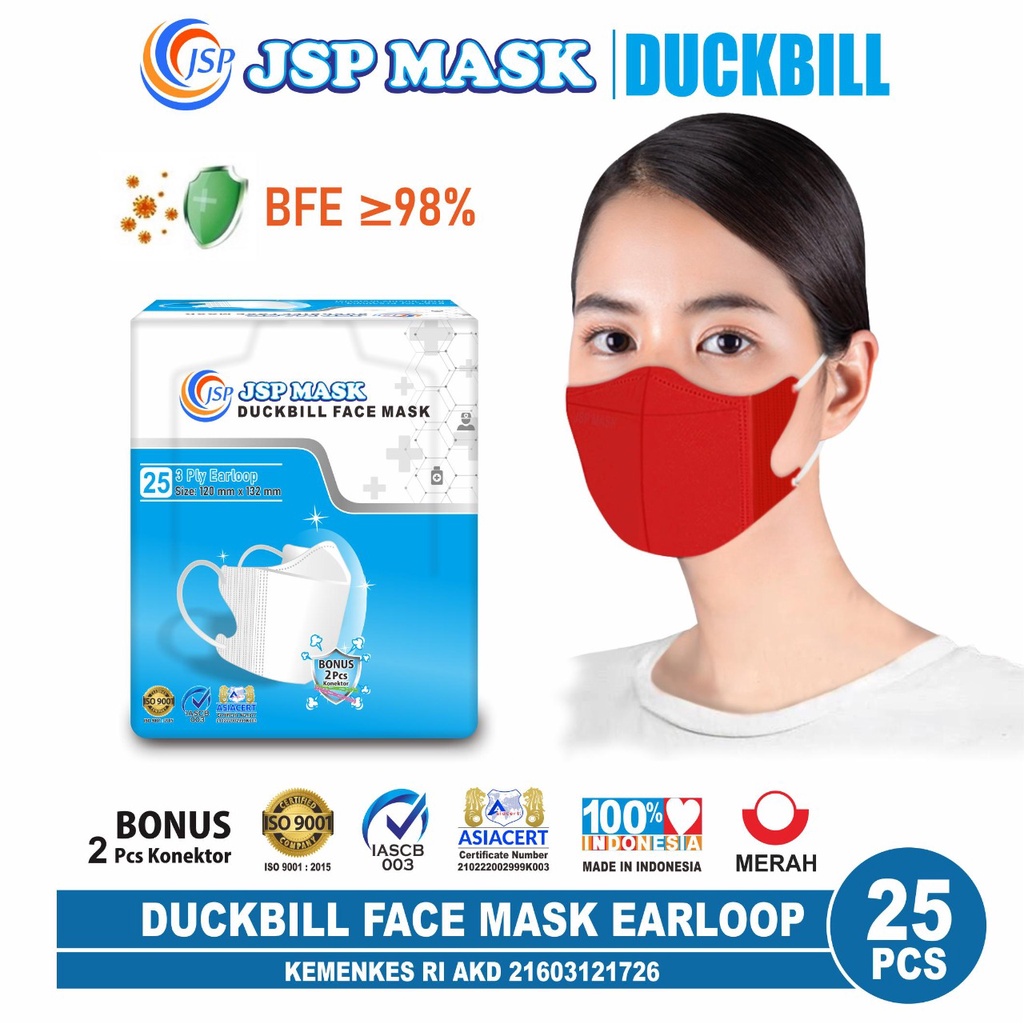 (BISA COD) Masker Duckbill JSP Sudah kemenkes / Masker Duckbill / Masker JSP SATUAN SM11 / JSP MASK