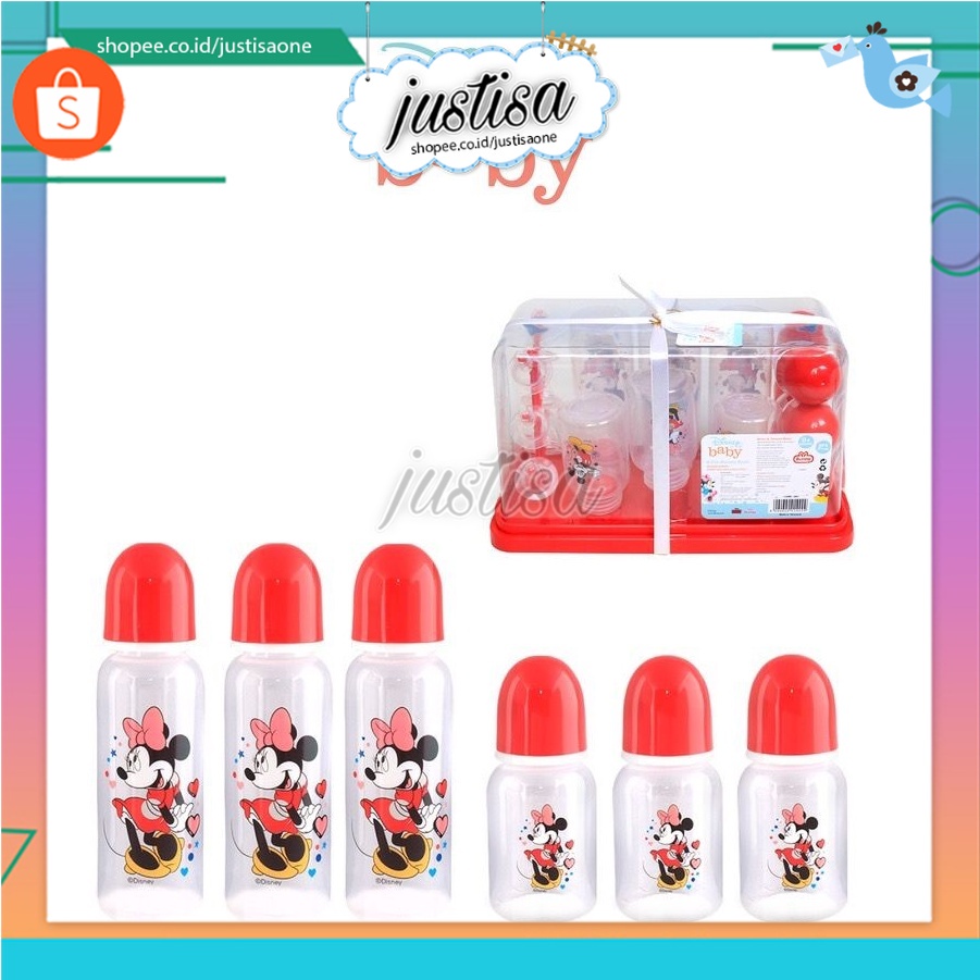 Promo !! Disney Botol Susu Regular Round Bottle Mickey Minnie Bunny Hampers/Kado/Gift/Paket