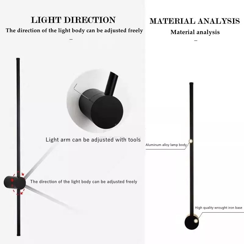 Lampu Dinding Hias Matchstick Rotateable Minimalis Modern Industrial Mewah Elegant