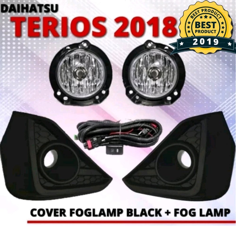Foglamp All New Terios 2018 Kaca Paket Ring Foglamp TRD Hitam Bohlam Led