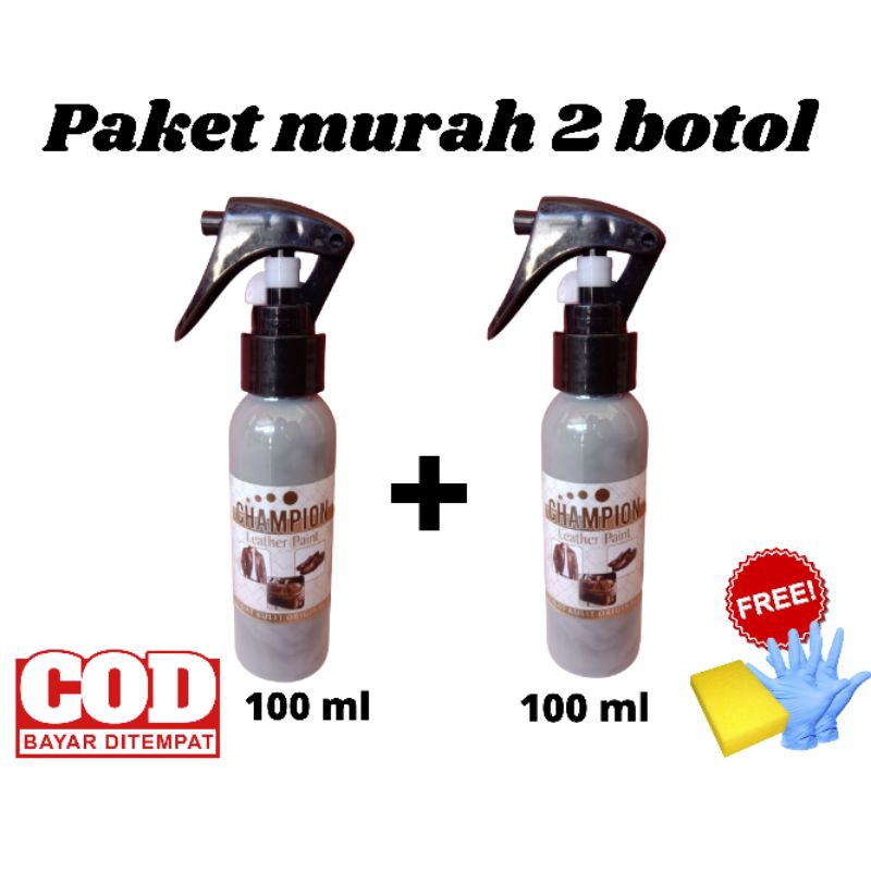 paket murah 2 botol cat kulit 100 ml+100ml,bermacam macam warna,untuk semua bahan kulit,jaket,tas,sepatu