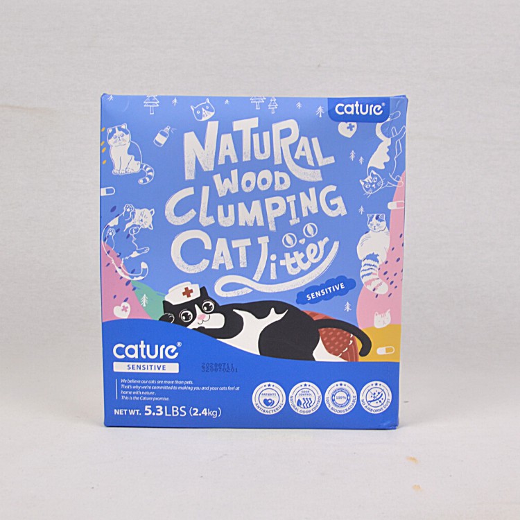 

CATURE Pasir Kucing Natural WOOD Clumping Litter SENSITIVE Pellets 2,4kg