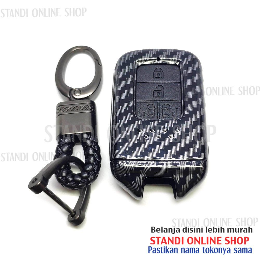 Cover Smartkey Sarung Kunci Remote Carbon Honda Odyssey 4 Tombol