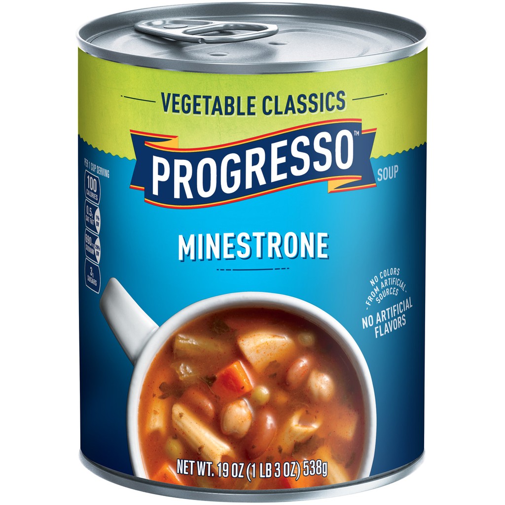 

Progresso Minestrone Vegetarian Vegan Canned Soup Instant Meal Healthy Food Sup Kaleng