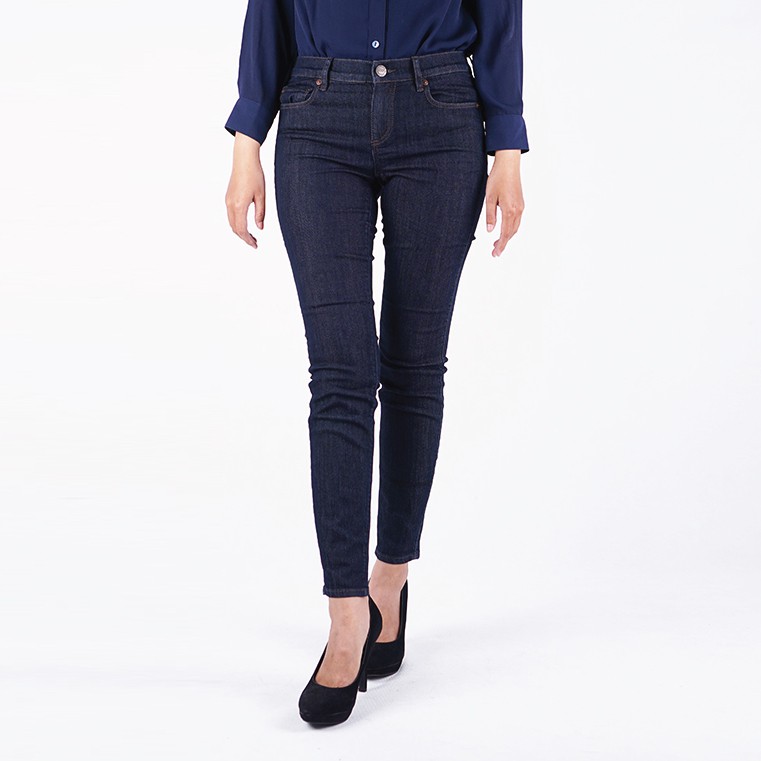 Celana Wanita Branded LOFT Black Skinny Jeans