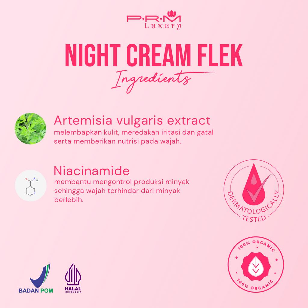 NIGHT PRM LUXURY FLEK BPOM (KUALITAS TETAP SAMA SEPERTI BIASANYA) / Cream malam/ krim wajah/pemutih wajah/Skincare /cream terlaris/glowing/