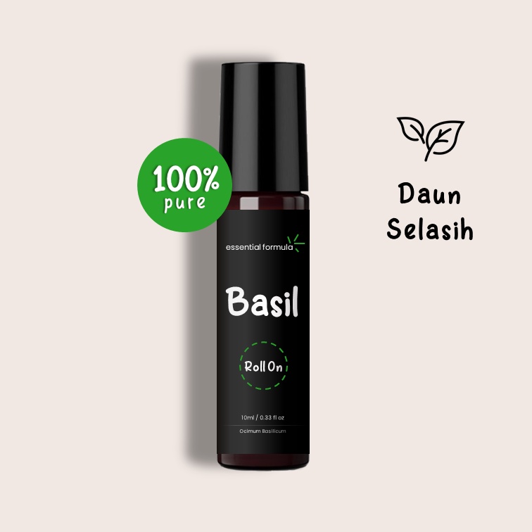 10ml Organic Basil Essential Oil Roll On Daun Selasih Murni 100%