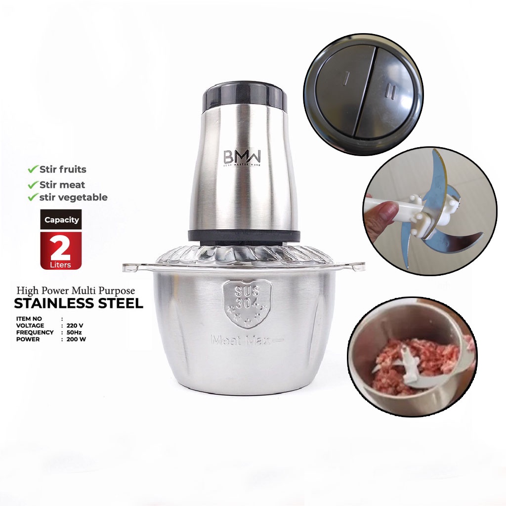 GDO - FOOD CHOPPER BLENDER DAGING GILINGAN DAGING GRADE-A STAINLESS STEEL SUS304