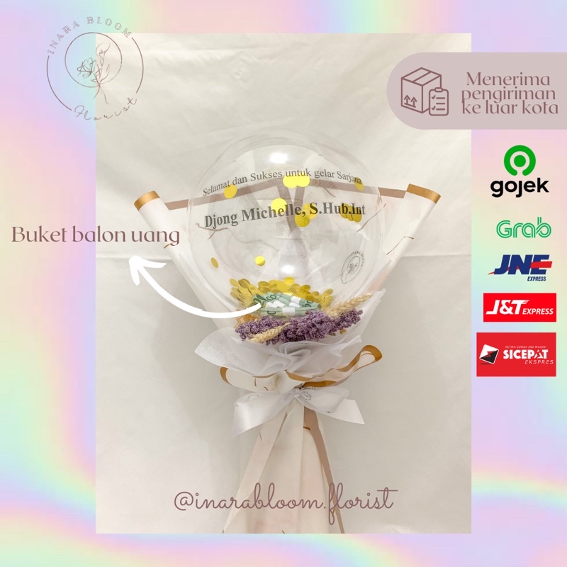buket balon uang/ buket uang asli murah/ buket bunga uang asli/ bouquet uang/ buket uang murah