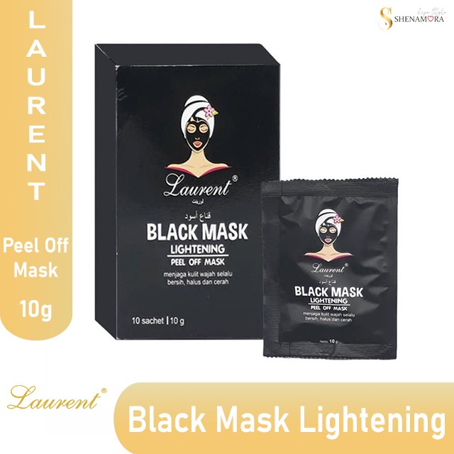 LAURENT BLACK MASK PEEL OFF LIGHTENING / MASKER PEMBERSIH WAJAH  10 GRAM