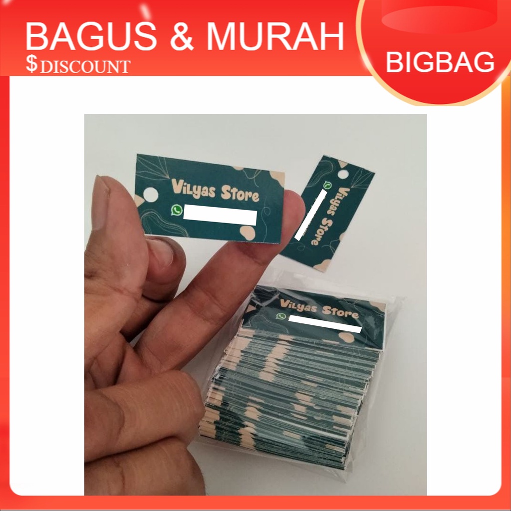 

GROSIR HANG TAG CUSTOM TAG MERK BAJU TAG 3x5 Min 350 pc BIGBAG SHOP