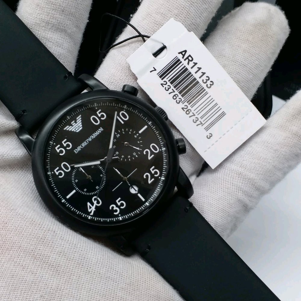 Jam Tangan Pria EMPORIO ARMANI AR2434 dark black steel Original