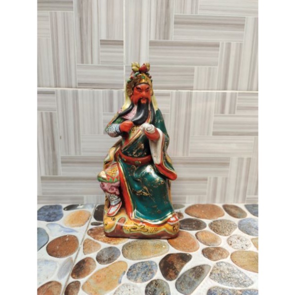 Patung Dewa Kwan Kong Keramik Kuno Jadul Antik