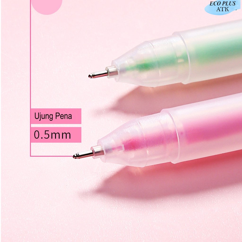 Ballpoint Color 0.5mm Colorful Pastel Cerah Stationery Sekolah Kantor ATK