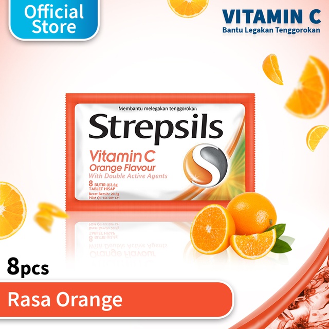 

Strepsils Vitamin C Orange Flavour 8 butir
