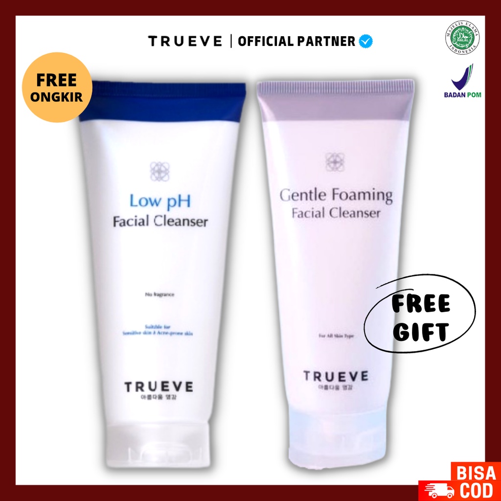 [ FREE ONGKIR ] TRUEVE Gentle Foaming / Low PH Facial Cleanser Facial wash Face wash