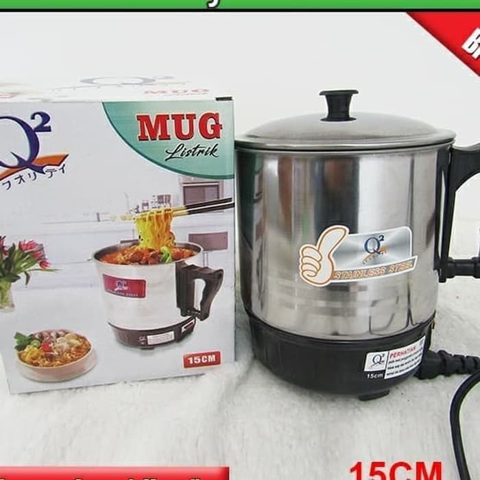 TEKO LISTRIK STAINLESS 15 CM TEKO PEMANAS AIR LISTRIK ALAT PEMANAS MAKANAN LISTRIK A45