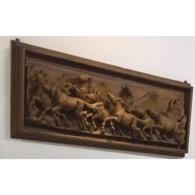 Hiasan Dinding Ukiran Kuda Kayu Jati