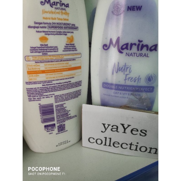 Marina hand body lotion 335/350 ml Natural protects smooth glow nutri fresh vitamin E handbody